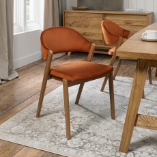 Christopher Rustic Oak Dining Chair Rust