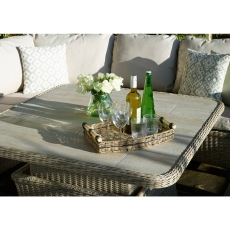 Bramblecrest Brancaster Curved Corner Sofa With Adjustable Ceramic Top Table 2 Benches Sandstone