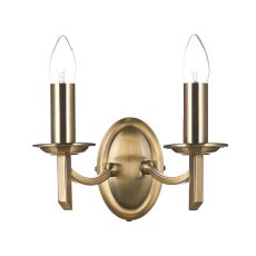 Dar Ambassador Double Wall Bracket Antique Brass