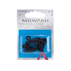 Hooks and Eyes Fur/Coat Black No 3