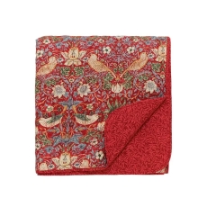 Morris & Co Strawberry Thief Throw Crimson