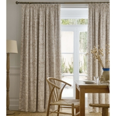 William Morris At Home Sunflower Pencil Pleat Headed Curtains Hessian Natural