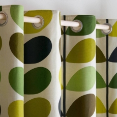 Orla Kiely Multi Stem Eyelet Headed Curtains Fern Ochre