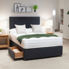 Mimosa Natural 1000 2 Drawer Divan Bed With Headboard