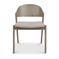 Vigo Dining Chair Grey Bonded Leather Grey Oiled Oak