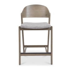 Vigo Bar Stool Grey Fabric Grey Oiled Oak