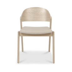 Vigo Dining Chair Ivory Bonded Leather Scandi Oak