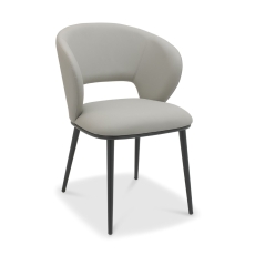 Vigo Luca Dining Chair Light Grey Faux Leather