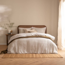 The Linen yard Perrie Leaf Duvet Set Natural