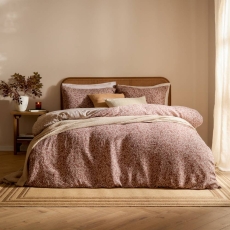 The Linen yard Perrie Leaf Duvet Set Cinnamon