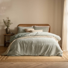The Linen yard Perrie Leaf Duvet Set Forest