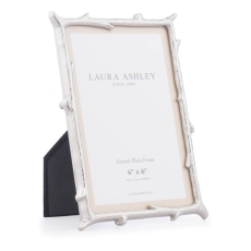 Laura Ashley Harrison Photo Frame Polished Silver & Linen 4x6'