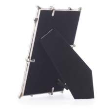 Laura Ashley Harrison Photo Frame Polished Silver & Linen 4x6'