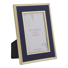 Laura Ashley Harrison Brass & Dark Blue Photo Frame 4x6'