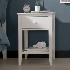 Alaska White 1 Drawer Bedside Table