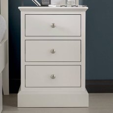 Alaska White 3 Drawer Bedside Chest
