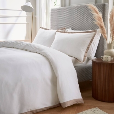 Bedeck Fine Linen Olenna Cover Set Truffle/Chalk