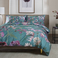 The Lyndon Company Botanical Flower Duvet Set Green