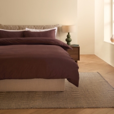 MADE Textured Cotton Duvet Set Chocolate