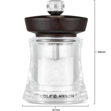 Holborn 95mm Acrylic Black Wood Salt Mill