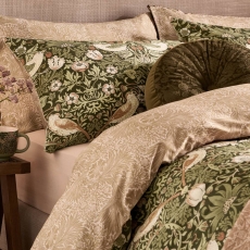 Morris At Home Strawberry Thief Duvet Set Nettle