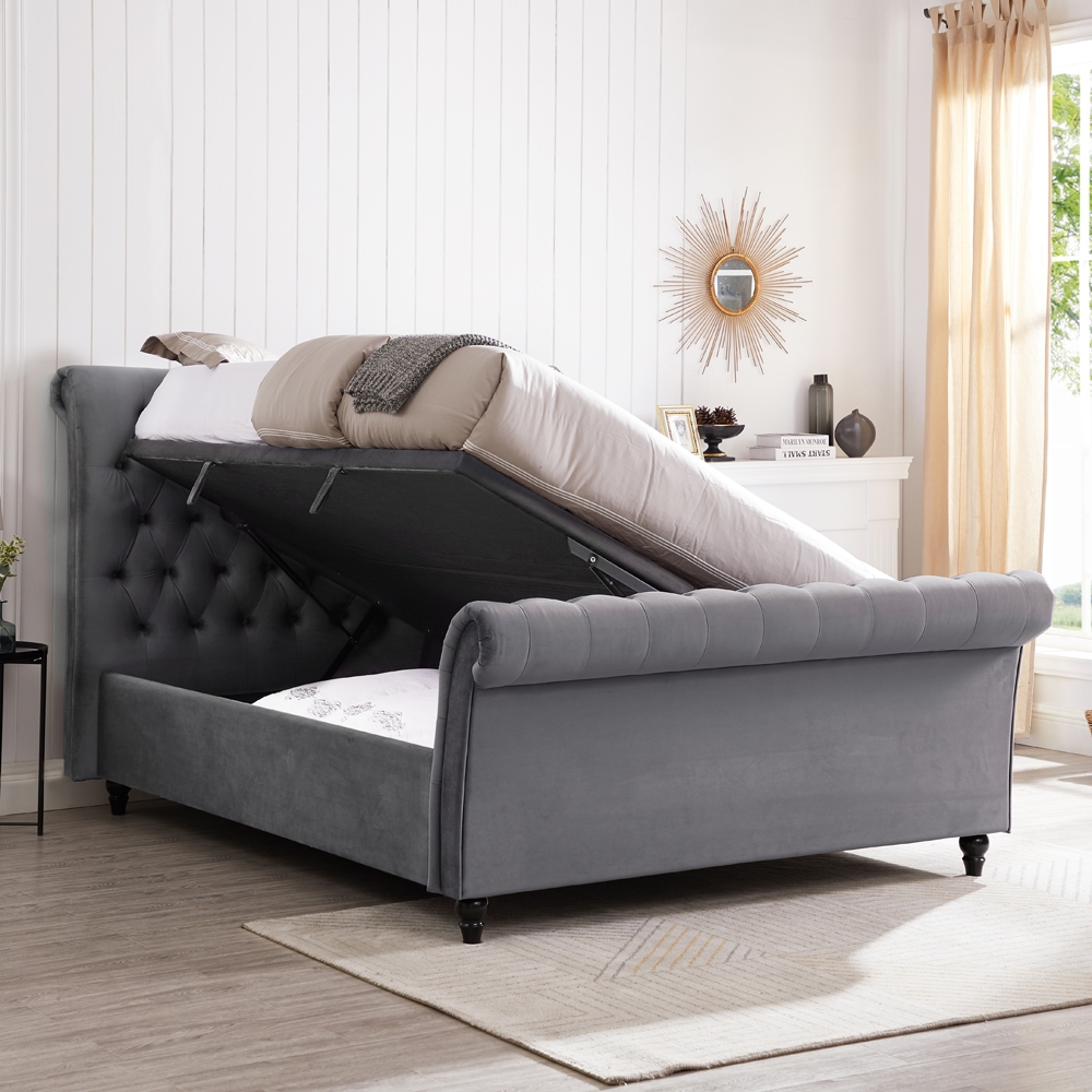 Otley Charcoal Fabric Bed