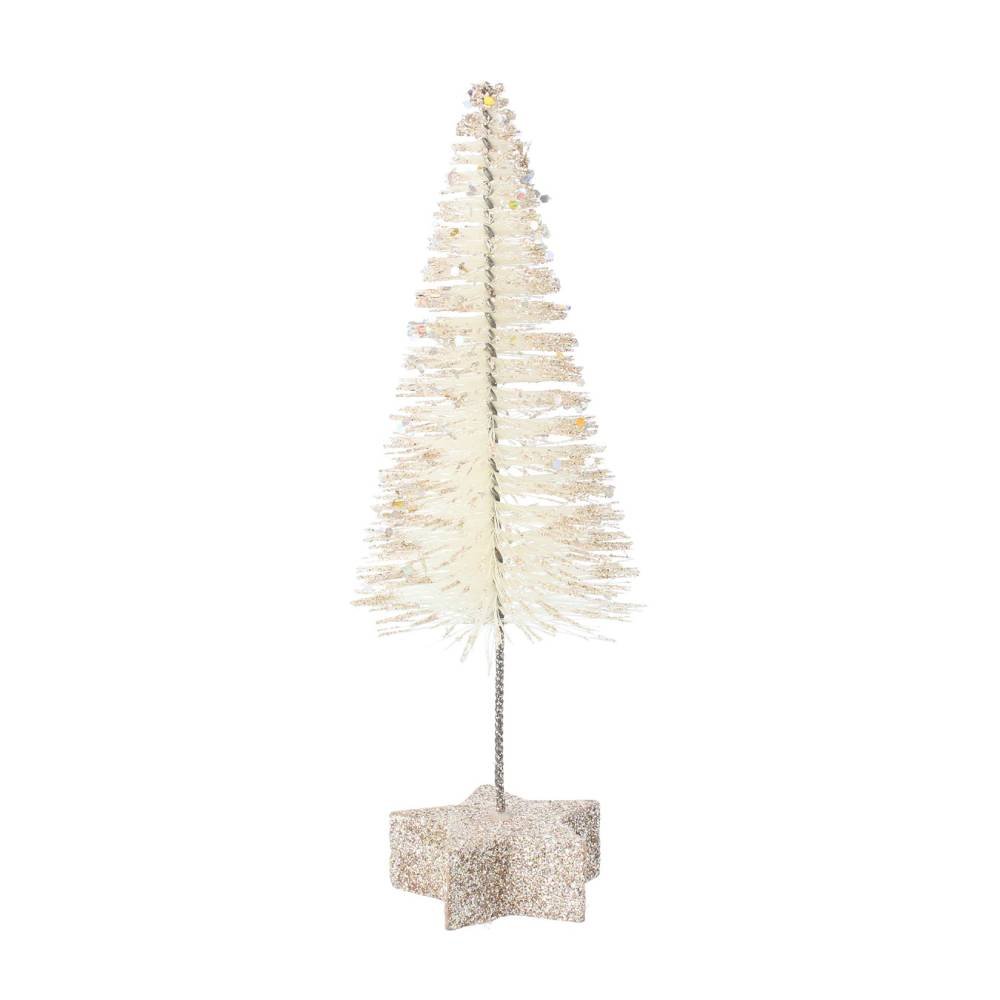 Gisela Graham Bristle Tree With Gold Glitter Star 28cm - Glasswells