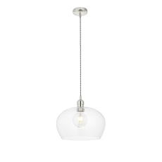 Laxfield Clear Glass & Bright Nickel Medium Pendant