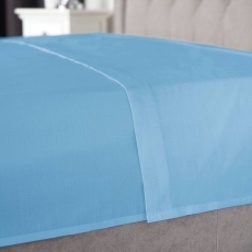 Belledorm 200CP Flat Sheet Sky Blue
