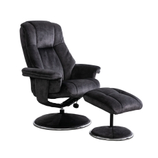 Denby Swivel Recliner Chair & Footstool Liquorice