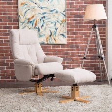 Deben Swivel Chair & Footstool Lisbon Wheat