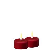 Deluxe Homeart Real Flame Led Standard Tealight Bordeaux - 2 Pack