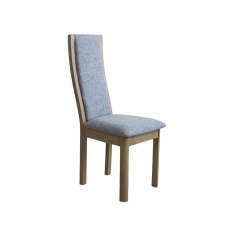 Stefan High Back Dining Chair Grey Fabric