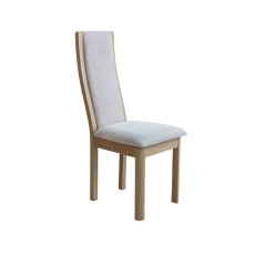 Stefan High Back Dining Chair Natural Fabric