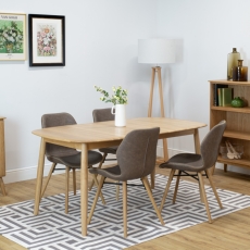 Mori Extending Dining Table 160-200cm & 4 Durada Dining Chairs