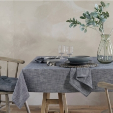 Walton & Co Chambray Tablecloth Flint Blue - 130 x 280cm
