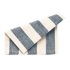 Walton & Co Wide Strip Napkin Set - Flint Blue