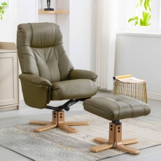 Deben Swivel Chair & Stool Olive Green