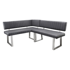 Ariel Corner Bench Set LH Dark Grey PU