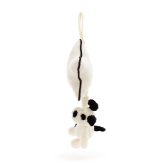 Jellycat Bashful Black and Cream Puppy Musical Pull