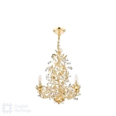 English Heritage Audley End 3 Light Pendant Gold Leaf