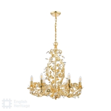 English Heritage Audley End 6 Light Pendant Gold Leaf