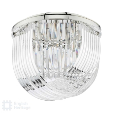 English Heritage Eltham 4 Light Flush Polished Nickel and Crystal