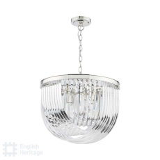 English Heritage Eltham 4 Light Rounded Pendant Polished Nickel and Crystal