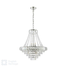 English Heritage Osborne House 12 Light Chandelier Polished Nickel and Crystal