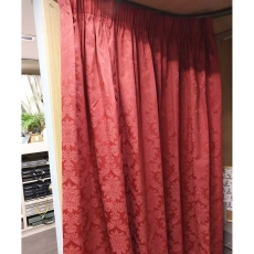 Pair of Pencil Pleat Curtains In Verdi Cardinal (Ipswich)