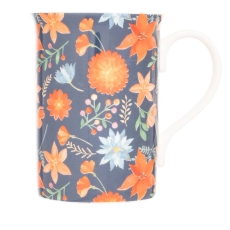 Flared Rim Pattern Mug Berry