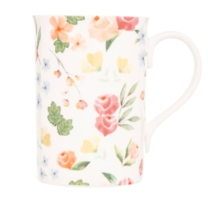 Flared Rim Pattern Mug Floral
