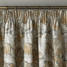 William Morris At Home Acanthus Pencil Headed Blackout Lined Curtains Flint