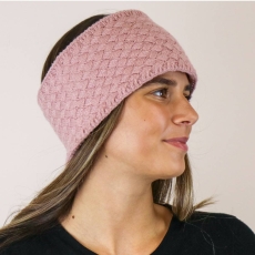 POM Cosy Pink Textured Knit Headband